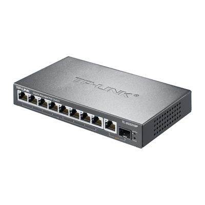 TP-LINK8口千兆POE网管级交换机安防监控网络分线器TL-SG2210P