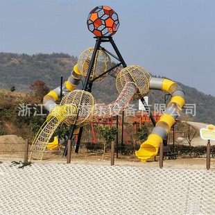 不锈钢滑梯定制大型户外非标儿童游乐场设备景区攀爬架攀岩网设施
