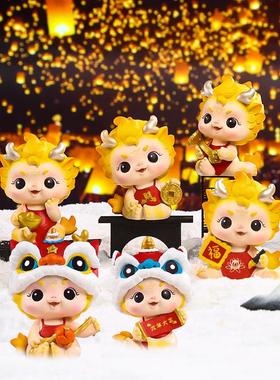 醒狮龙宝贺喜摆件 创意设计小公仔树脂工艺品多款式桌面摆件