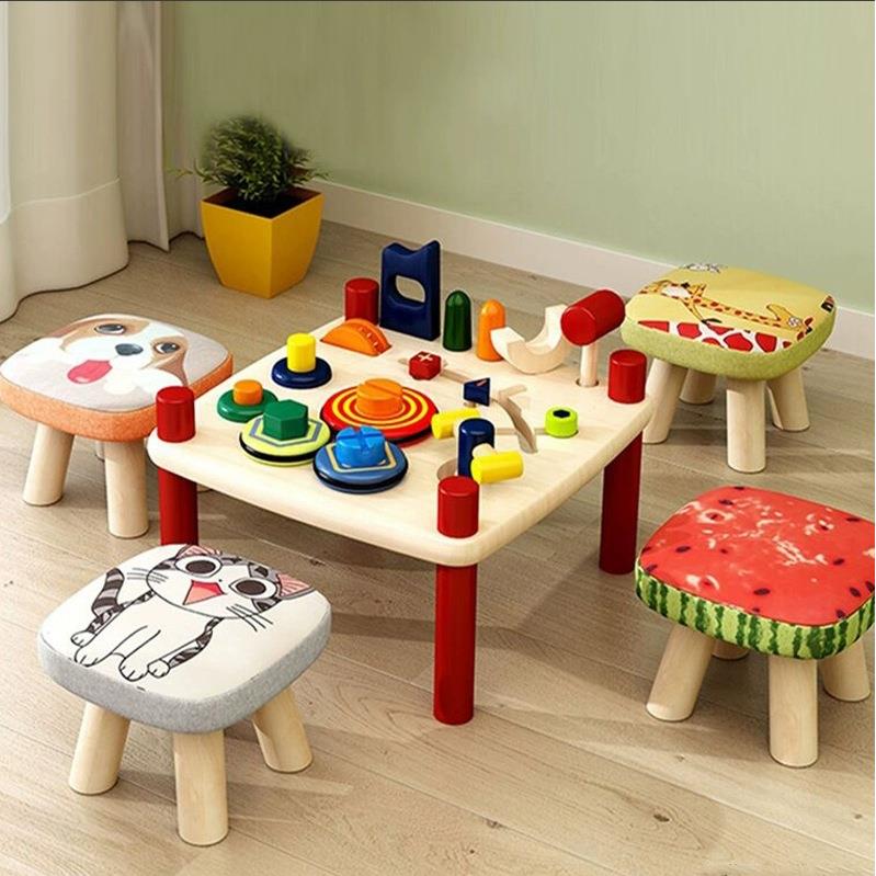 小凳子家用小型矮凳实木圆凳蘑菇凳可爱儿童板凳软坐凳创意换鞋凳