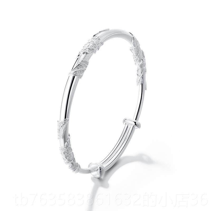 高档clect珂里连理枝银手镯女款子纯银999足银镯母亲礼送物实用妈