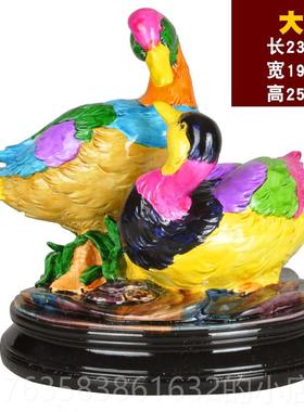 高档吉轩 陶荷花鸳鸯件好合夫辰摆妻感结婚情礼品摆饰