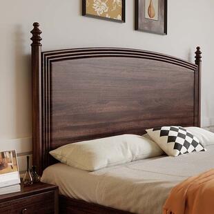 胡桃木实木床全实木双人床1米5老人床新中式床美式床1米8中古风床