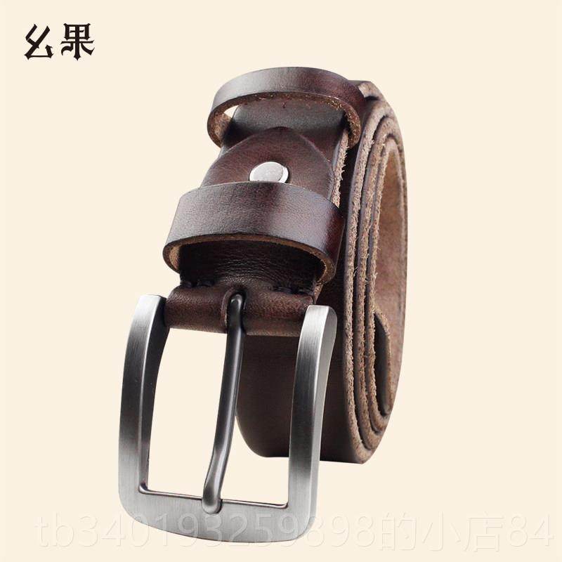 新款男士皮带真工皮真纯牛皮针扣青年头层皮裤带休闲手覆古牛仔裤,服饰配件/皮带/帽子/围巾,腰带/皮带/腰链,淘宝优惠券,粉丝福利购,淘宝优惠卷