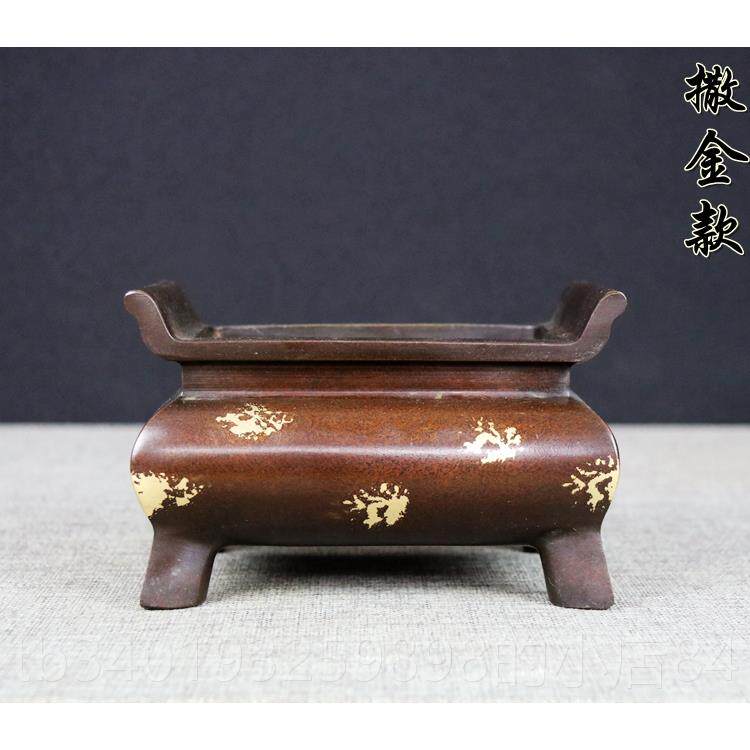 新款香包邮铜香炉纯铜仿用古家四祭祀香炉佛堂 佛 供奉 足铜鼎炉