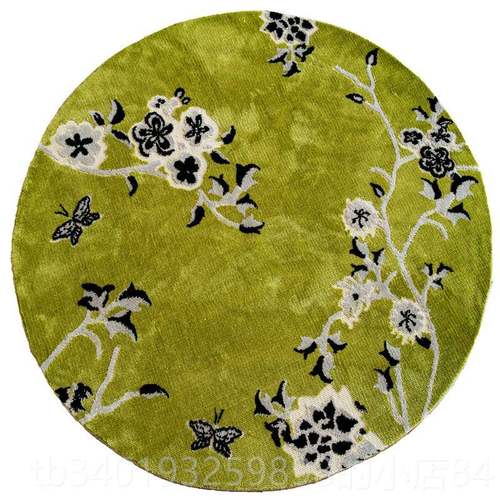 新款蜡笔派围「梅兰竹菊系列凌定寒圆形地毯」氛感新中式卧室茶几