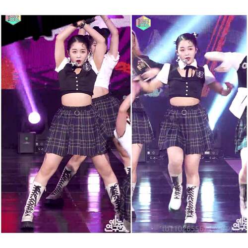 新款kp1r女e团同款爵士街舞JAZZ表演出e服打歌服台套装韩舞舞少儿