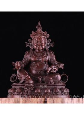 新款黄神佛像摆古法24K鎏金黄财神铜家件居摆放紫财可定纯金纯银