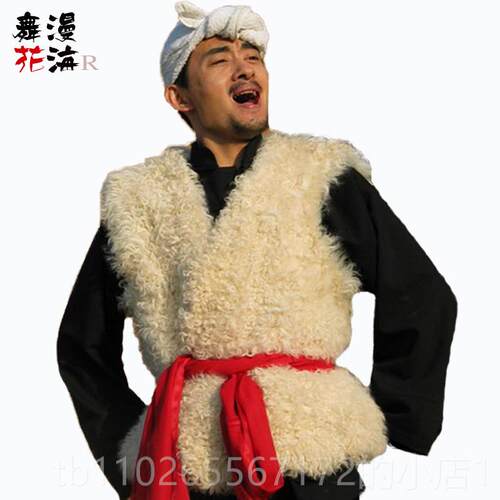 新款陕北农装冬款加厚成老人阿宝服民套演装百姓表服男阿宝服演出