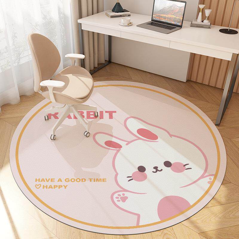电脑转椅垫卧室儿童房圆形地毯床边女童阅读区地垫爬行垫可擦洗