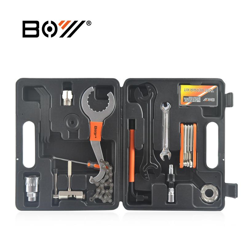 BOY工具箱单车工具组合工具自行车修自行车工具套装26件套8010A