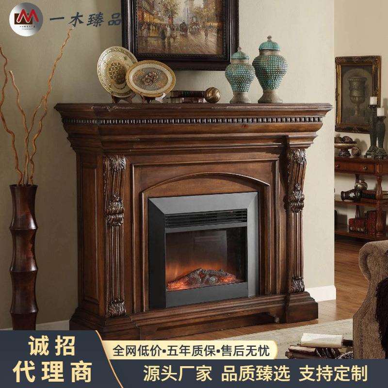 美式乡村壁炉装饰取暖柜后现代简约玄关柜法式复古乡村展示门厅柜