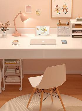 L龖电脑桌台式家用书桌学生写字桌简易出租屋白色桌子女生卧室化