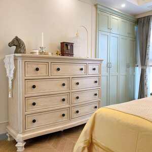 美式实木九斗柜卧室爱室丽收纳客厅抽屉储物柜法式复古五斗柜斗橱