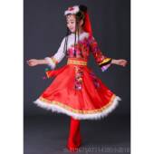 高档藏族蹈服舞卓装 少数民族 服长水袖 演出服儿童秋季 西藏玛藏衣式