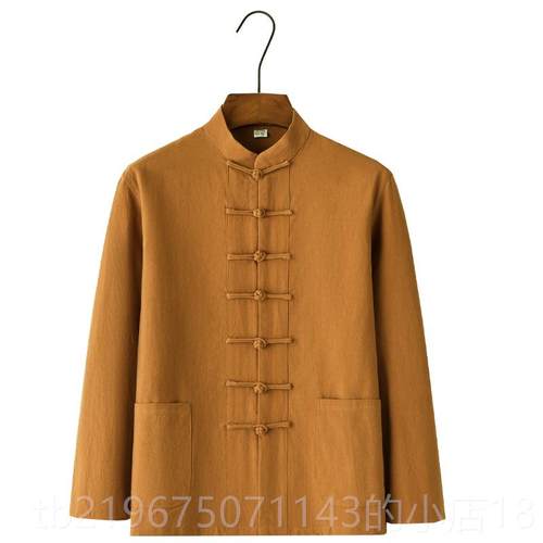 高档夏季棉麻长服短袖中式国风茶唐装女汉居士禅道练功太极男服中