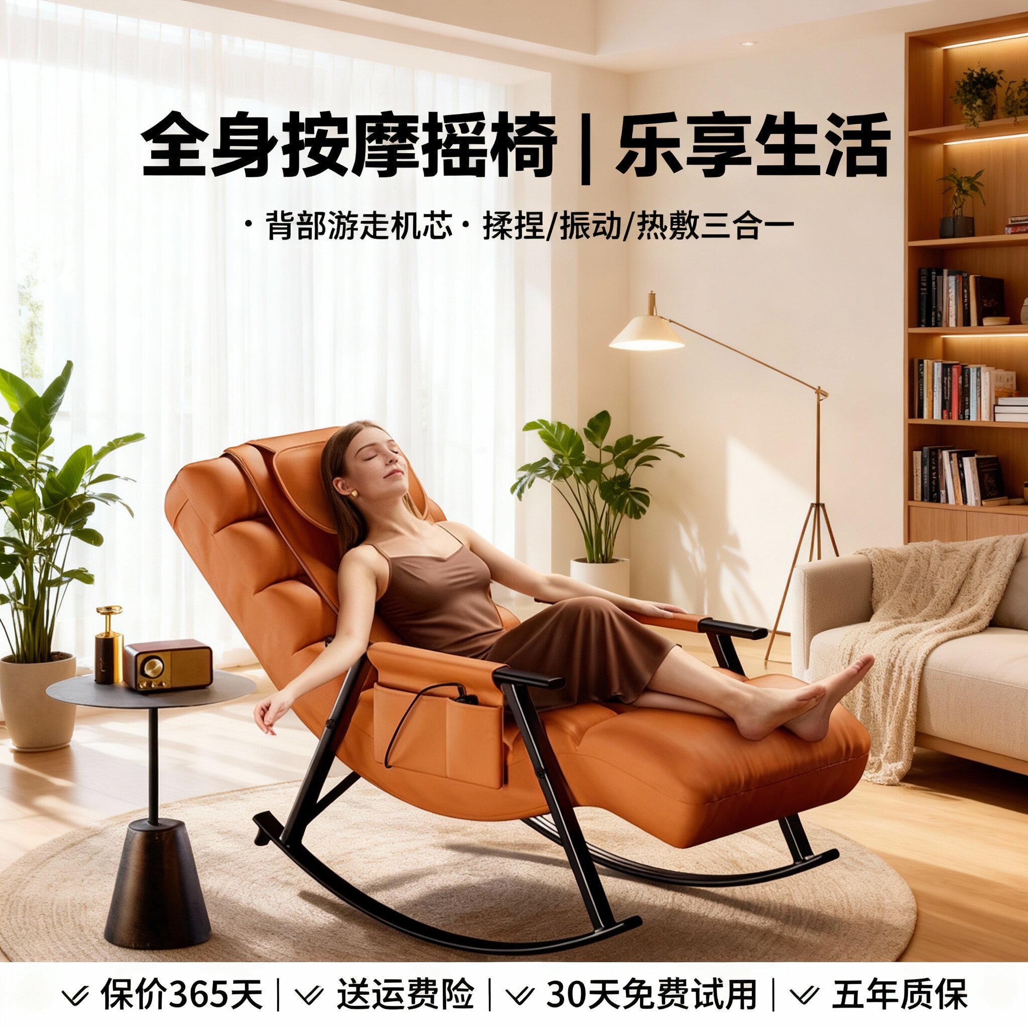奥克斯按摩椅摇摇椅躺椅大人成人2026新款懒人椅家用全身休闲沙发
