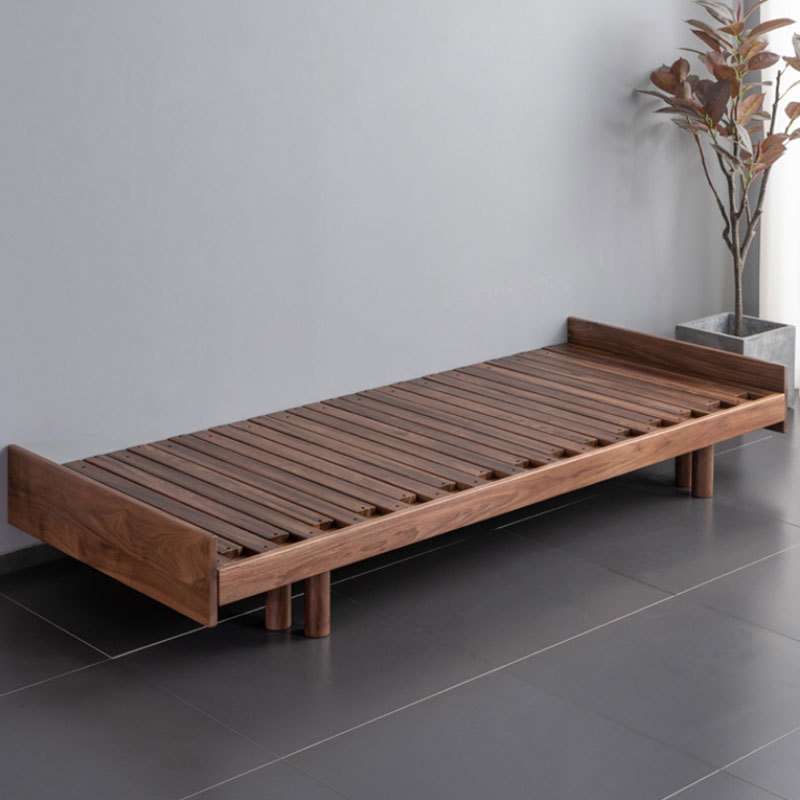 北欧全实木黑胡桃木沙发床日式伸缩床推拉床简约式客厅抽拉榻榻米
