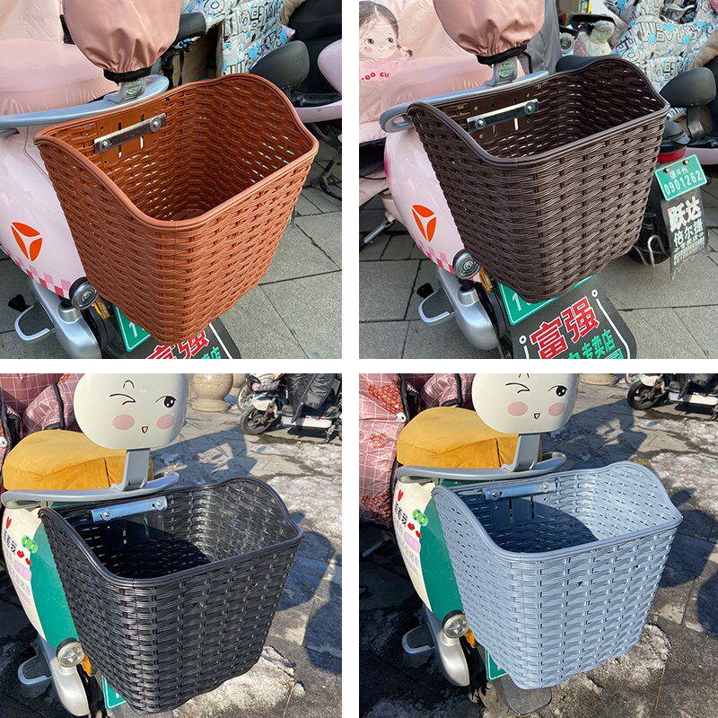 电动车后置车筐电动摩托车后尾挂篮书包车篓后用靠背菜篮子