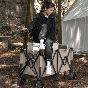 户外露营聚拢车折叠便携推车野餐钓鱼小拖车超大营地车野营车推车