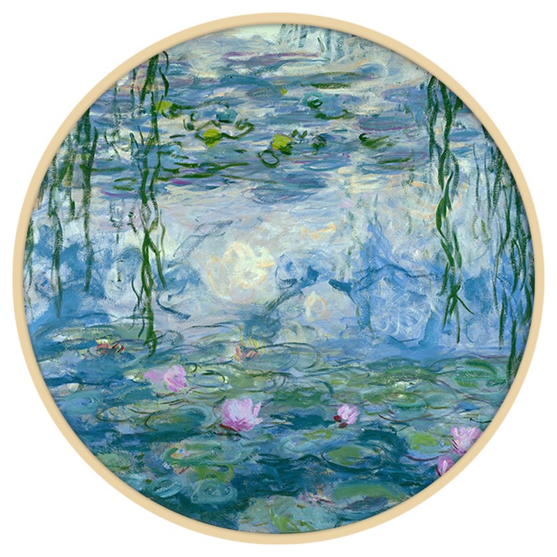 世界名画莫奈日出厅装派象饰画挂画壁画客印床头餐厅油画圆形欧式