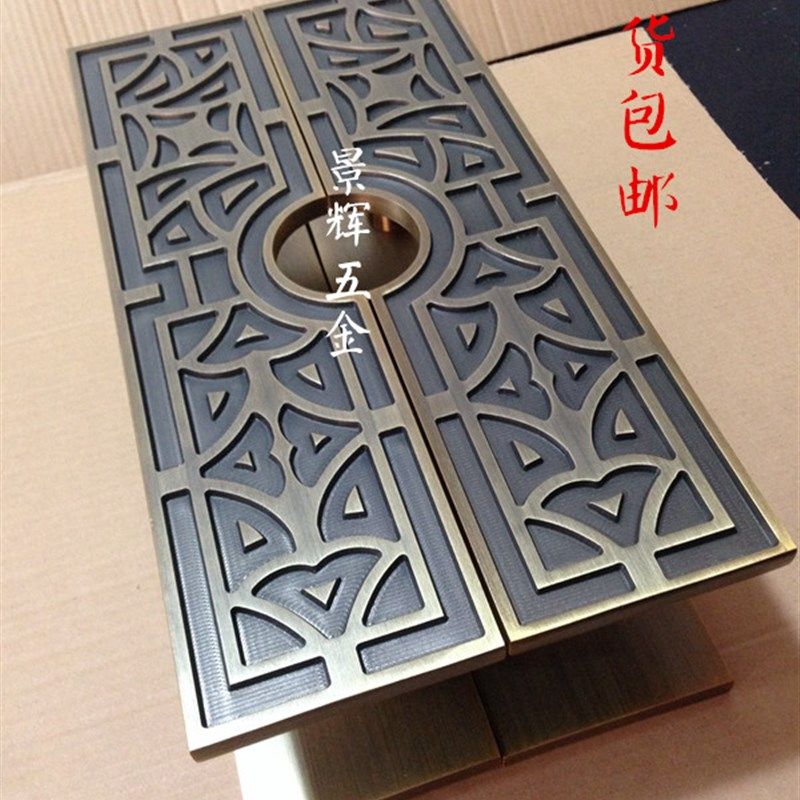 玻璃门大拉手 中式仿古雕刻拉手 酒店木门把手 移门方形大拉手
