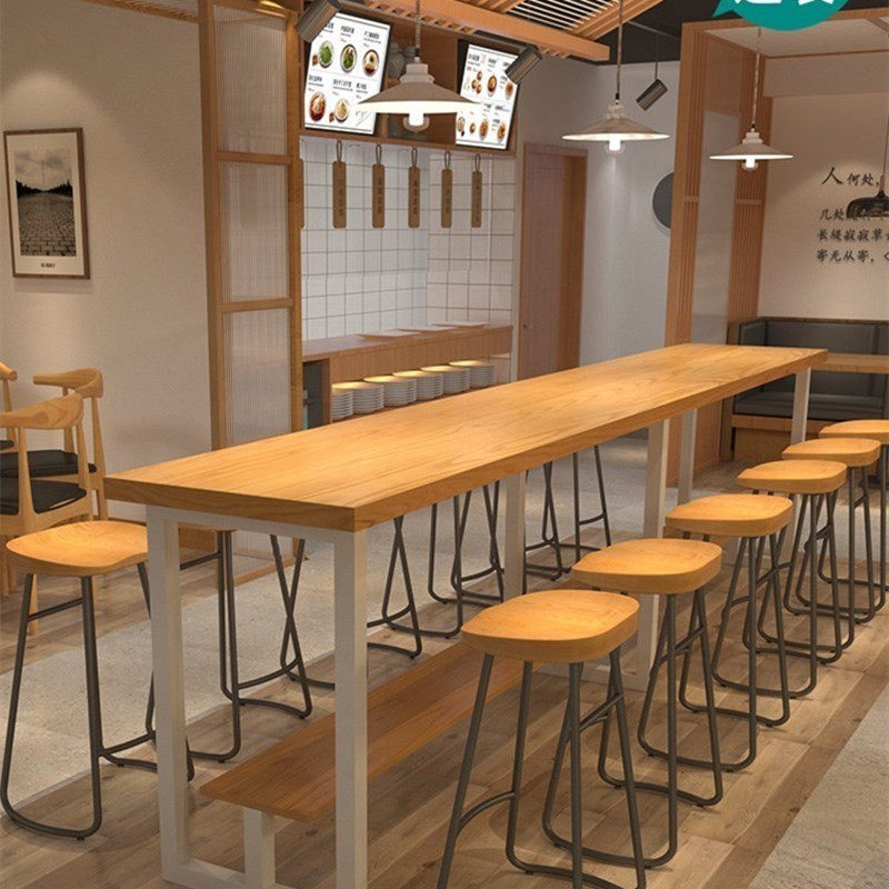 咖啡馆奶日店寿商店成套家具实木吧台司用小桌子茶式餐厅桌椅组合
