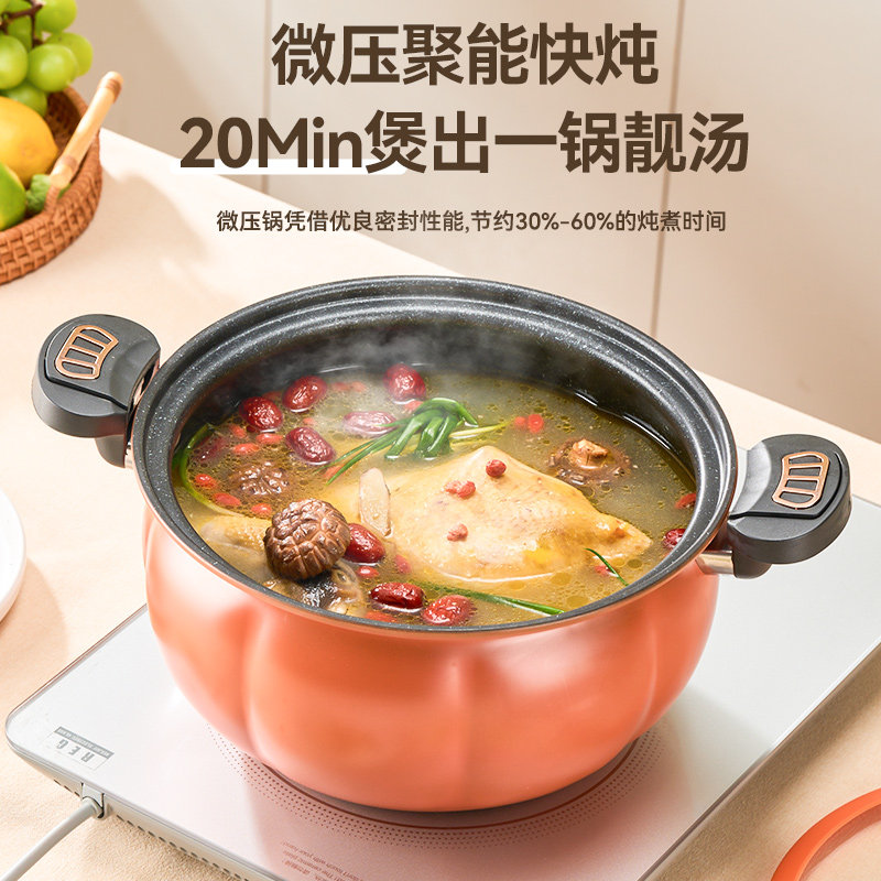 汤锅家用蒸锅不沾锅双电压力煮耳锅煲汤南瓜炖锅燃气粥磁炉微压锅