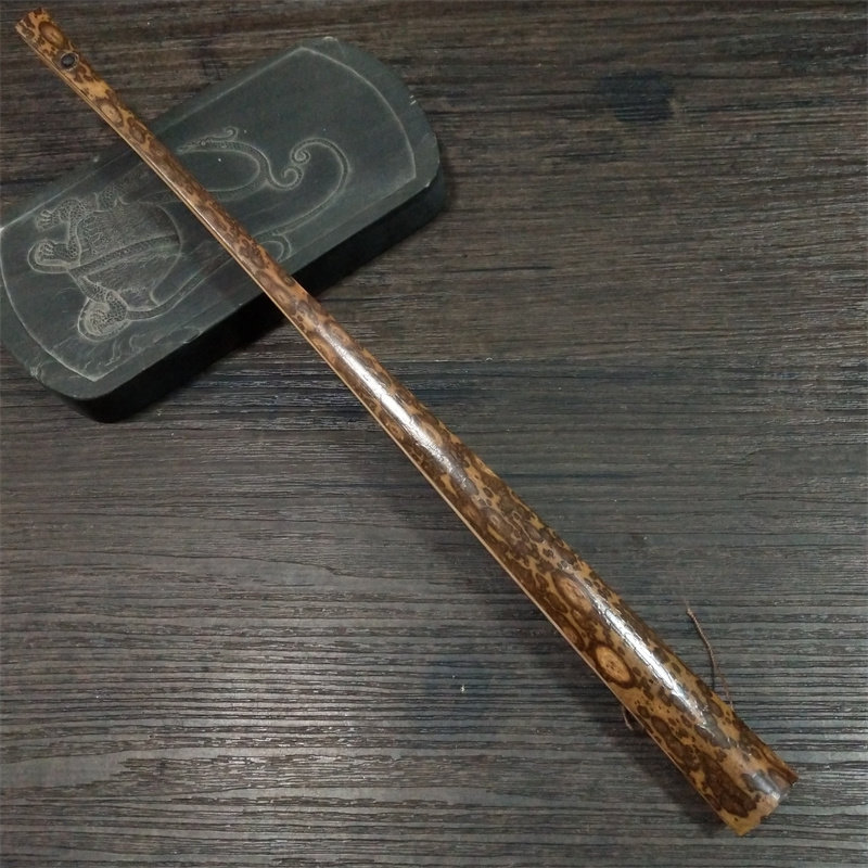 文玩摺扇九寸天然斑面老掉牙老料鹿梅扇骨苏工扇竹蜡底油性好