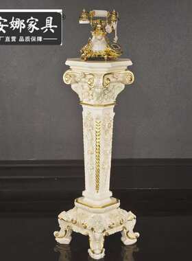 欧式新古典实木花架别墅大宅意法式彩绘高花几装饰品家具