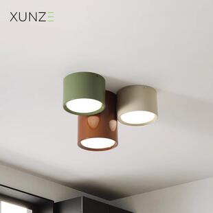 中古风筒灯双头复古奶油风无主灯客厅斗胆灯法式走廊过道灯玄关灯