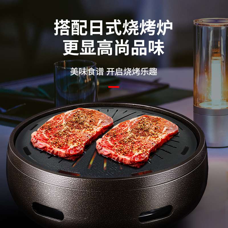 韩式炭火烧烤盘不锈钢烤网加厚烤肉网圆形烧烤篦子商用牛排烤盘