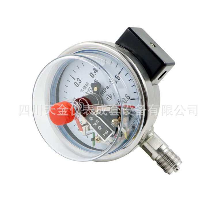 现货大成不锈钢压力表YX-100F电接点径向压力表0~60MPA水压负压表
