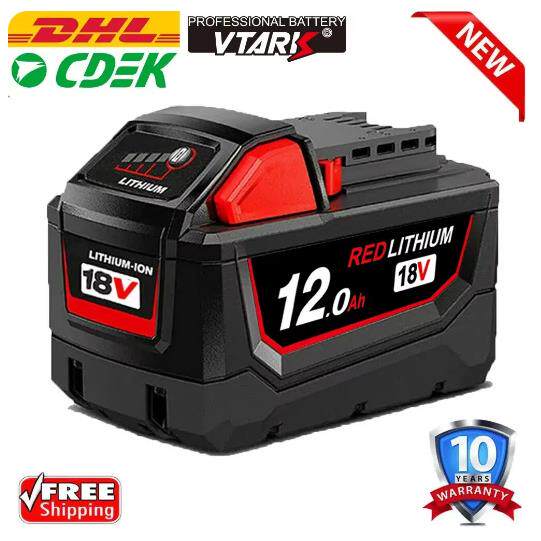 18V MilwaukeeM18 M18B618VXC 9Ah12Ah18650锂离子电池可充电电