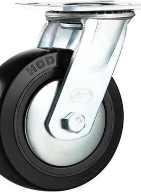 厚德脚轮重型双轴承黑色PU轮工业脚轮机械设备万向轮轱辘推车滑轮