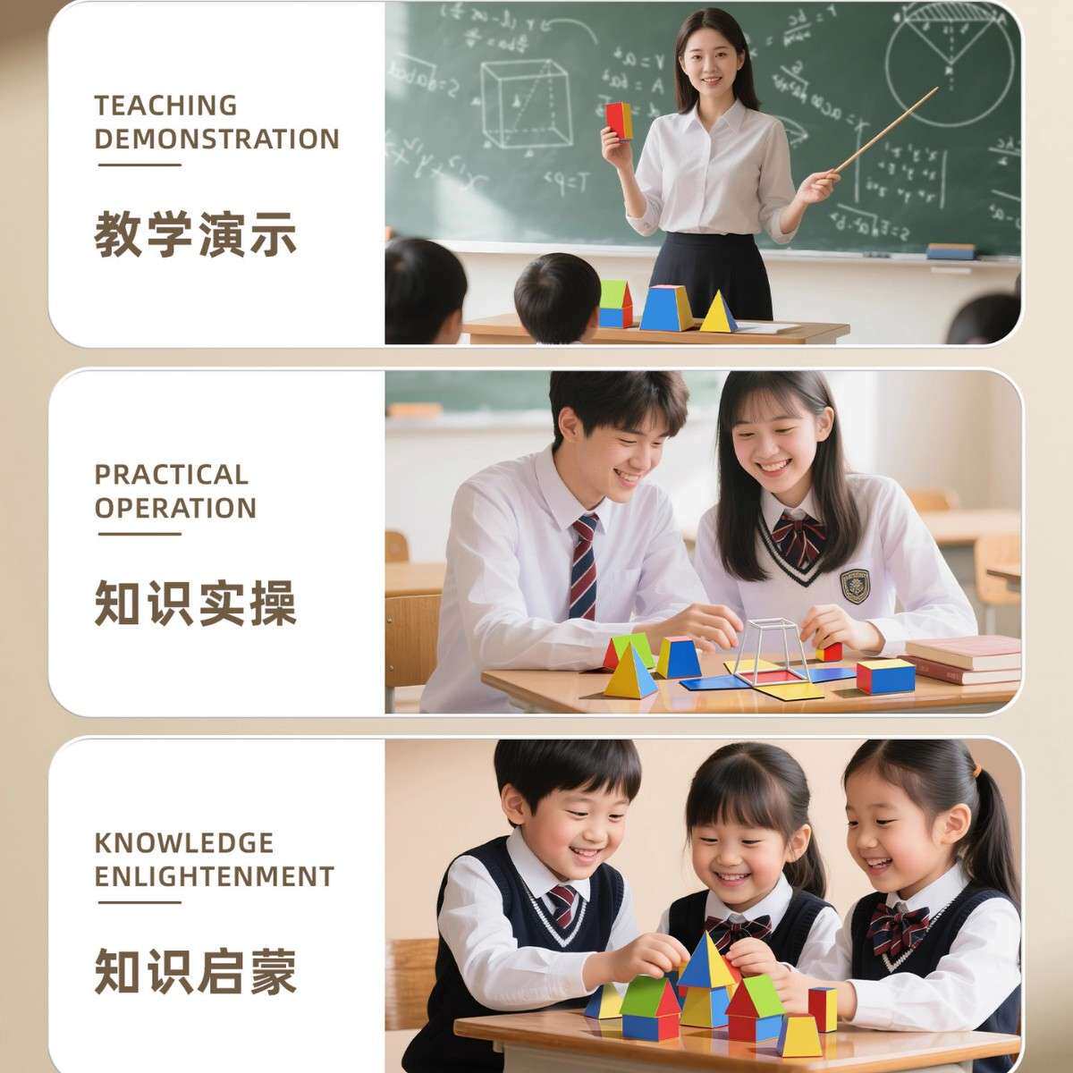 初中立体几何模型教师数学教具可展开磁吸框架体积表面积小学学具