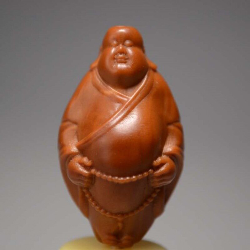 橄榄核雕刻宁静致远手把件核雕单粒单仔弥勒把玩核雕工艺品直销