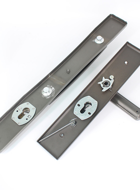 冰箱门灰色防盗门拉手 孔距235mm大门锁执手门把手对开门铁面板