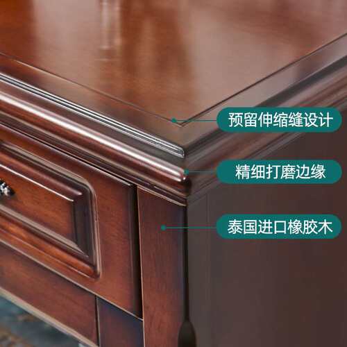 美式餐边柜实木酒柜茶水碗柜客厅抽屉双门餐厅橱柜多功能储物柜
