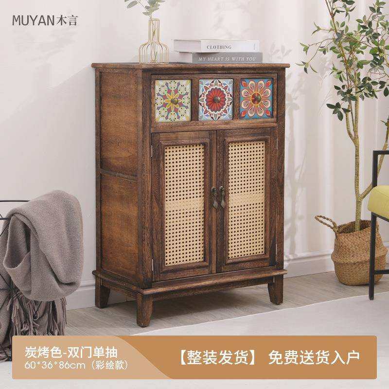 复古备餐柜客厅靠墙储物柜子新中式实木餐边柜家用藤编斗柜茶水柜,模玩/动漫/周边/娃圈三坑/桌游,模型制作工具/辅料耗材,淘宝优惠券,粉丝福利购,淘宝优惠卷