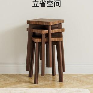 实木餐椅家用椅子简约餐凳出租房用餐桌凳子椅子小户型中古风家具