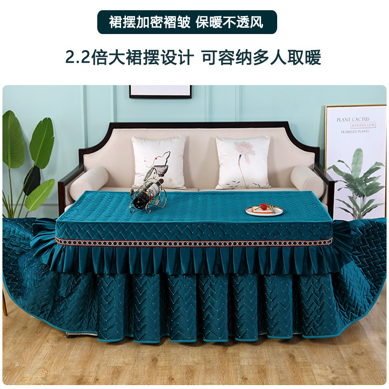 加厚加绒茶几电炉火套罩烤火桌子罩套形方长取烤炉桌布罩子暖火被