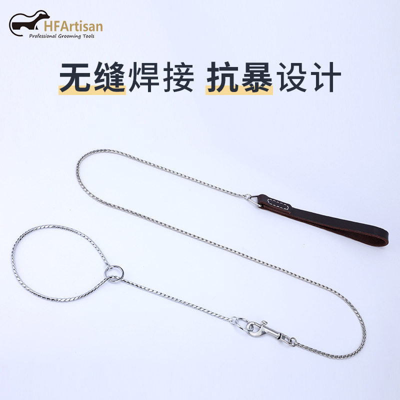 宠物赛级P链不锈钢大型链条狗狗胸背金属蛇链狗绳牵引狗项圈钩扣