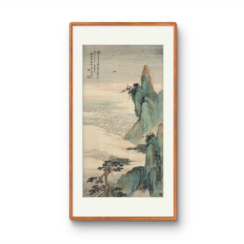 (青绿山水)仿古画国画办公室中式美学装饰画客厅茶室玄关挂画