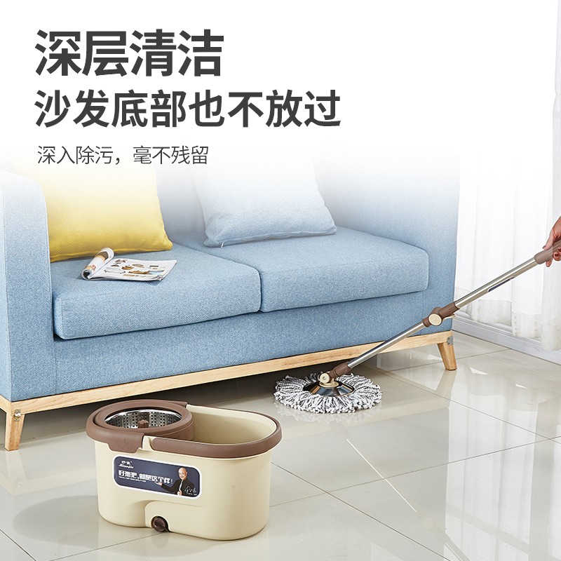 妙桶旋转甩把自动拖水懒人瓷砖地拖神拖家用免手洗通用墩布佳拖布