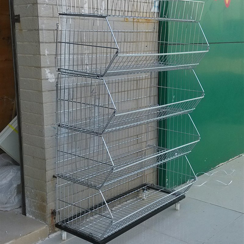 超口电镀斜超篮零食架市市货架面包架玩具展示架带轮子药店促销架