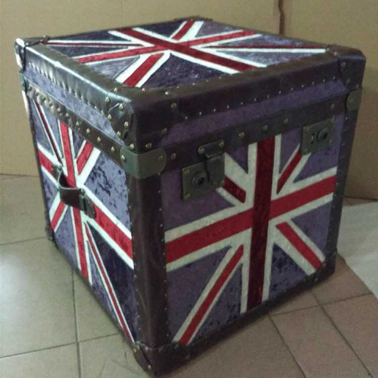 美式乡村英伦风格复古怀旧米字旗斗柜储物玄关柜收纳装饰展示箱柜