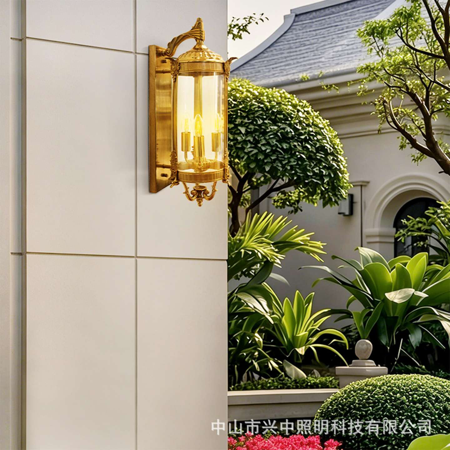 法苑法式户外庭院防水全铜壁灯欧式奢华复古别墅花园过道装饰铜灯