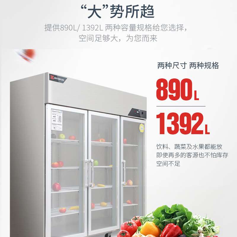 金松洛德展示柜商用冰箱双门留样冷藏陈列柜二门三门点菜柜保鲜柜