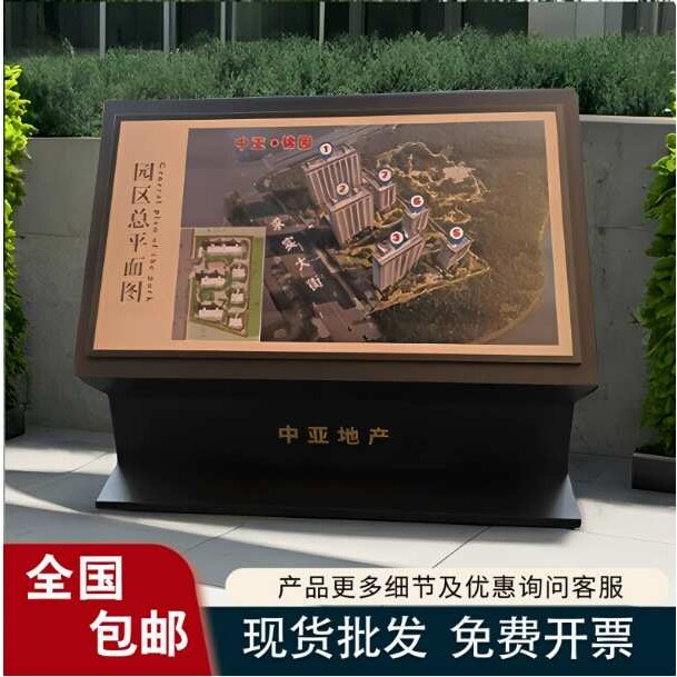 小区导视台斜面落地指示牌楼层索引景区复古导示图户外导览平面图